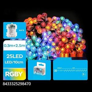 Ghirlanda di luci a bolle, 2,5 m, a batterie 3AA, colori RGB, ideale per decorazioni e atmosfera festiva. - Product Image 1