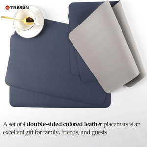 Vinyl Leather PU Striped Modern <b>Placemats</b> Waterproof Oil-Proof Heat Resistant Reversible <b>Table</b> Mats for Home Kitchen <b>Dining</b> - Product Image 4