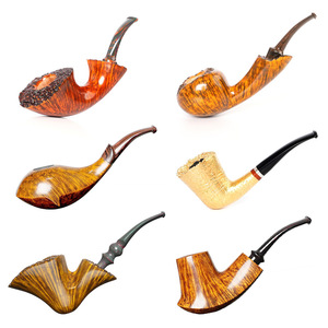 Briarwood Smoking Pipe Bent Type Handmade Solid Wood Tobacco Pipe For Men Personal Gift - Product Image 1