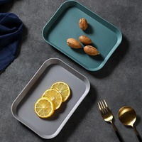 Plateau en plastique de taille personnalisée pour service de table dans un hôtel, plateau en mélamine décoratif à usage domestique pour le dessert