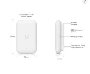 Point d'accès WiFi 5 Ubiquiti UniFi Swiss Army Knife Ultra (UK-Ultra), PoE AP résistant aux intempéries IPX6, 4x4 MU-MIMO, 200+ clients - Product Image 4