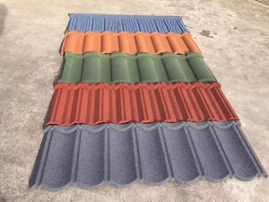 Chine Fabricant Prix bon marché Tuiles de toit en acier enduit de pierre colorée Feuille de bardeaux de toit en métal avec Bach - Product Image 6