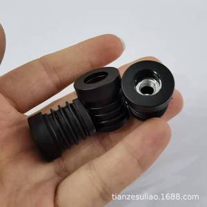 Tapa de tubo de plástico negra con tuerca redonda M6X19 para nivelación de muebles de armario - Product Image 4