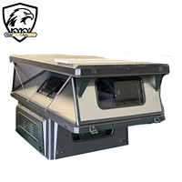 Huntoo Tente de toit pour pick-up TP07W, cabine double, noire, accessoires 4x4, auvent en aluminium pour pick-up