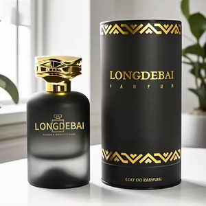 Bouteille de parfum cylindrique en verre vide en gros, fond épais à sertir, 30ml 50ml 100ml, flacon de parfum rond dégradé noir avec boîte - Product Image 6