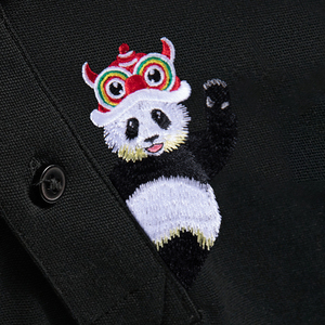 Panda-patterned Watermark Printed Vintage Oversized T-shirt Made of Pure <strong>Cotton</strong> Loose Fit Summer Business <strong>Wear</strong> - Product Image 6