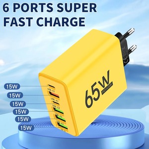 Chargeur USB C 65W, adaptateur mural à charge rapide 6 ports pour smartphone - Product Image 6