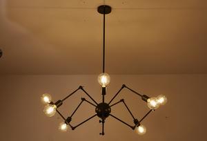 Araignée 8 Lumière Pendentif en Noir Fini Edison Ampoule LED En Métal Industriel Lumière Pendante pour Salon Restaurant - Product Image 2