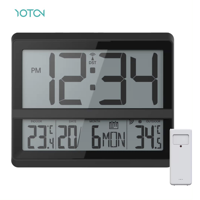 2025 New RC with In/Out Temperature Big Display Digital Weather Wall Clock