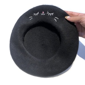 الخريف والشتاء نمط جديد القبعات الصوف عارضة مخصص التطريز المرأة قبعة القبعات - Product Image 3