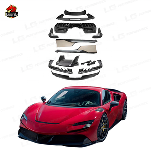 Parti <span class=keywords><strong>Auto</strong></span> di Alta Gamma per <span class=keywords><strong>Ferrari</strong></span> SF90, Upgrade allo Stile N, Labbro Anteriore e Diffusore Posteriore in Fibra di Carbonio Secca, Accessori <span class=keywords><strong>Auto</strong></span> - Product Image 2
