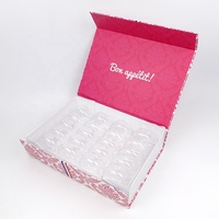Boîte cadeau de luxe en carton pliable pour desserts personnalisés avec couvercle magnétique, 20 paquets de boîtes d'emballage magnétiques pour macarons et biscuits avec inserts