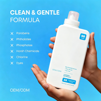 Lessive liquide concentrée 3X écologique et portable, 32 fl oz, 50 lavages, à base de plantes, sans colorants, OEM ODM Marque Privée