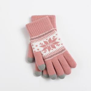 Jacquard Knitted for Touch Screen <b>Gloves</b> for Women Autumn Winter Warm Velvet Thickened Wool Finger <b>Gloves</b> Daily Use - Product Image 6