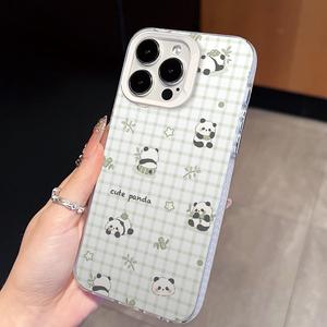 Cover per iPhone 15 14 13 12 11 ProMax con <span class=keywords><strong>disegno</strong></span> a linee minimaliste estetiche, panda divertente e sarcastico, trasparente - Product Image 4