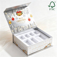 Boîte cadeau rigide magnétique de Noël à compartiments multiples en EVA, insert séparateur en carton rigide, emballage en vrac pour cosmétiques et cadeaux de fin d'année