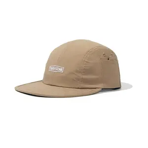 Boné de acampamento com logotipo personalizado, boné de corrida esportivo de secagem rápida reciclado para corrida ao ar livre, Snapback de aba plana, 5 painéis, à prova d'água, vento traseiro