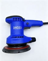 Lijadora Orbital Aleatoria Eléctrica HCC de 450W para Madera con Platos de Soporte de Grado Profesional, Herramienta de Lijado Silenciosa y Potente