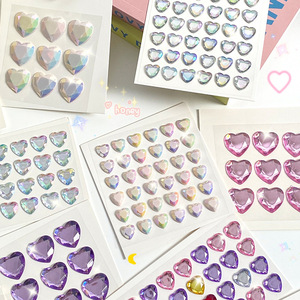 Pegatinas Decorativas de Corazón con Cristales de Imitación, Resistentes al Agua, para Manualidades, 5 Colores, Material de Resina - Product Image 3