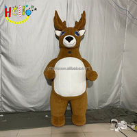Meilleure vente Costume de performance de renne de Noël gonflable géant en peluche pour adulte et enfant pour fête de rue de Noël