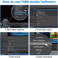 Tarjeta de Captura de Video HDTV Profesional, Adaptador de Audio para Juegos, Dispositivo de Captura USB 2.0, Transmisión en Vivo, Grabación OBS