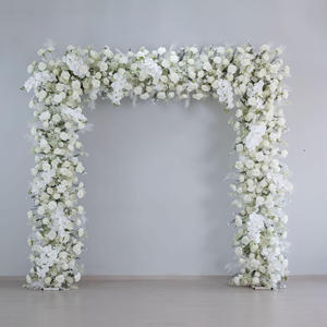Dekorasi Latar Belakang Pernikahan Lengkungan Persegi Mawar Buatan Putih Hydrangea, Rangkaian Bunga untuk Lamaran Pernikahan di Luar Ruangan - Product Image 1