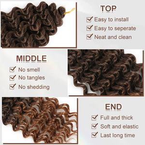 ผมต่อสังเคราะห์แบบลอนลึกสำหรับถักเปียแบบโครเชต์ สีออมเบร - Product Image 3