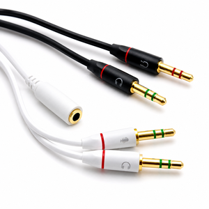 Cable <span class=keywords><strong>Adaptador</strong></span> Divisor de <span class=keywords><strong>Audio</strong></span> en Y de 3.5mm <span class=keywords><strong>Hembra</strong></span> <span class=keywords><strong>a</strong></span> <span class=keywords><strong>2</strong></span> Machos para Auriculares y Micrófono, Cable Estéreo para PC, Laptop y Auriculares de Juego - Product Image 5