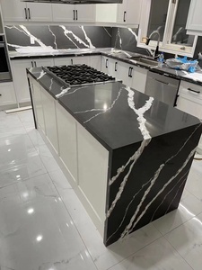 BOTON STONE controsoffitti moderni in quarzo Calacatta <span class=keywords><strong>nero</strong></span> lucido in pietra artificiale per cucine - Product Image 2