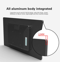 PC industriel embarqué 21,5 pouces à écran tactile capacitif plat, sans ventilateur, en alliage d'aluminium IP65, Celeron J1900, 4 Go de RAM, SSD, Windows