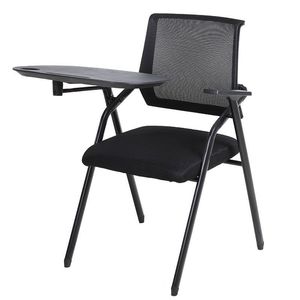 Chaise de bureau avec tablette d'écriture, table de formation pliable, style nordique, tissu non tissé et structure en acier, empilable, capacité de charge de 150 kg - Product Image 2