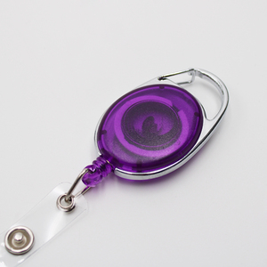 De forma Oval blanco sólido Color retráctil mosquetón insignia carrete - Product Image 2