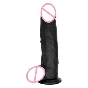 Pene Artificial de silicona líquida, juguetes de masturbación femenina, consolador negro realista enorme, consolador Suave Gigante fino para mujer