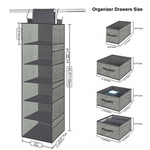 Hot Selling Home <b>Storage</b> Durable Strong Hanging Organizer <b>Storage</b> Closet With <b>Drawers</b> Customized Layers Hooks for Living Room - Product Image 3