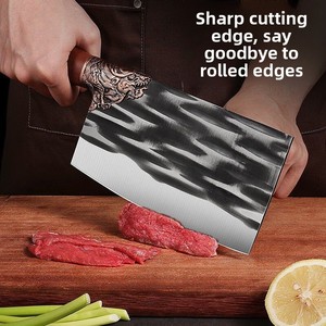 Cuchillo <span class=keywords><strong>de</strong></span> <span class=keywords><strong>Cocina</strong></span> Longquan Yangjiang, Acero al Manganeso Forjado Serie 4Cr, Uso Doméstico, Ultra Afilado, para Cortar Carne, Rebanar y Picar - Product Image 2