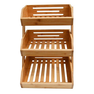 Bamboo Fruit Basket 3 Tier Fruit Holder for Kitchen Countertop Fruit Organizer <b>Vegetable</b> Storage <b>Stand</b> - Product Image 5