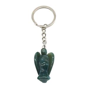 수호 천사 수제 새겨진 치유 돌 크리스탈 펜던트 열쇠 고리 소녀 가방 장식을위한 작은 천사 동상 열쇠 고리 - Product Image 5