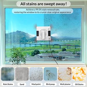 Robot nettoyeur de vitres avec 4 réservoirs d'eau, pulvérisation automatique, contrôle par application, compatible avec les vitres sans cadre - Product Image 6