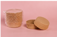 Gobelets en papier à pâtisserie YuanTong en pulpe de bois naturelle, résistants aux hautes températures, avec doublure en PET, 2 tailles (28x16/36x25mm), kit de 300 pour mini-muffins