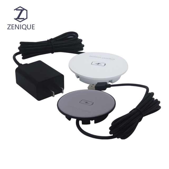 Built-in Desktop Wireless Fast Charger 15W Universal Qi Charging Pad Furniture Embedded Wireless Charger