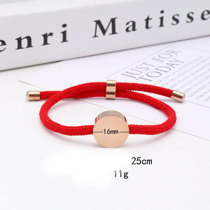 ใหม่ DIY สามารถปรับแต่งได้เองแกะสลักสแตนเลสรอบ spacer ปรับได้เชือกกำไลข้อมือสำหรับผู้ชายและผู้หญิงเครื่องประดับ - Product Image 2