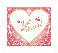 Bannière « Just Married » 2020, décoration de fête de mariage, accessoires photo pour la mariée et le marié, toile de fond en forme de cœur 1,8x2m
