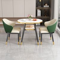 Table ronde simple moderne à louer pour petit appartement, table de réception familiale pour balcon, table de négociation et combinaison de chaises