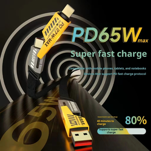 Nhà Máy Nylon Bện Kẽm Hợp Kim Pd 27W 65W <span class=keywords><strong>4</strong></span> Trong 1 USB Để Loại C Nhanh Chóng Sạc Cáp Dữ Liệu Cho Iphone <span class=keywords><strong>Android</strong></span> - Product Image 3