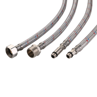 Tuyau tressé F1/2 * M10 * 1 tuyau de plomberie 304 acier inoxydable fil mixte rouge et bleu tube à tête unique