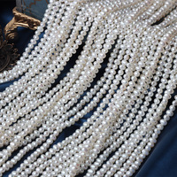 Perles d'eau douce naturelles ovales sans noyau de 4 mm, enfilées horizontalement, 39 cm, haute brillance, semi-finies, brutes, pour bricolage fait main