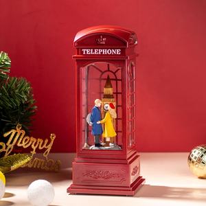 Nuevo Producto, Lámpara de Viento con Forma de Cabina Telefónica para Parejas, Regalo de Cumpleaños o San Valentín para Novia, Decoración, Lámpara de Viento Hecha a Mano, Globo de Nieve - Product Image 2