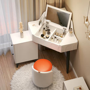 New Style Flip Dresser Wood Lighted Modern Simple <strong>Narrow</strong> Small Apartment Cream Style Triangle Corner Makeup Panel <strong>Dressing</strong> <strong>Table</strong> - Product Image 5