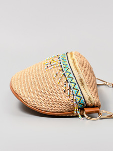 2025 verano vacaciones paja playa Casual hombro mujer mensajero Boho bolsa Dumplings forma tejido trenzado bolsa de viaje - Product Image 4