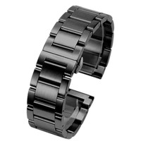 Bracelet de montre en acier inoxydable 316L avec logo personnalisé Chaîne de montre en métal Bracelet de montre en acier inoxydable à 3 perles 12mm 16 14 18 20mm